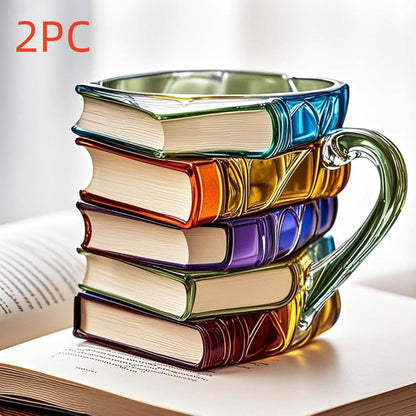 Painted Book Coffee Cup Unique Book Stacking Coffee Cup