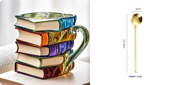 Painted Book Coffee Cup Unique Book Stacking Coffee Cup