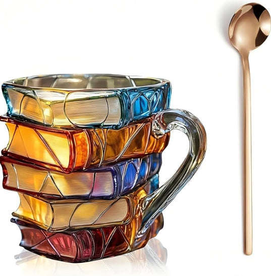 Painted Book Coffee Cup Unique Book Stacking Coffee Cup